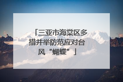 三亚市海棠区多措并举防范应对台风“蝴蝶”